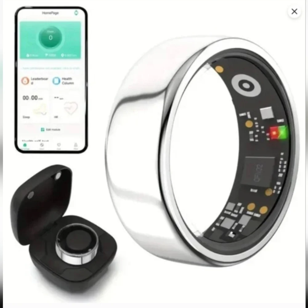 Smart Ring Health Tracker — Gold, Black, Silver